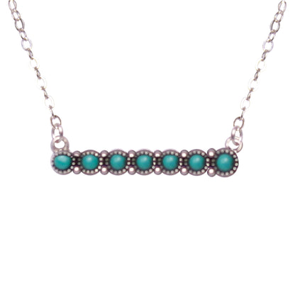 WESTERN 925 STERLING SILVER TURQUOISE BAR NECKLACE