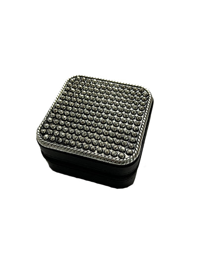 WESTERN BUBBLE METAL PLATE JEWELRY BOX