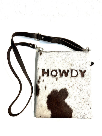 WESTERN GENUINE COWHIDE LEATHER HOWDY SHOULDER BAG