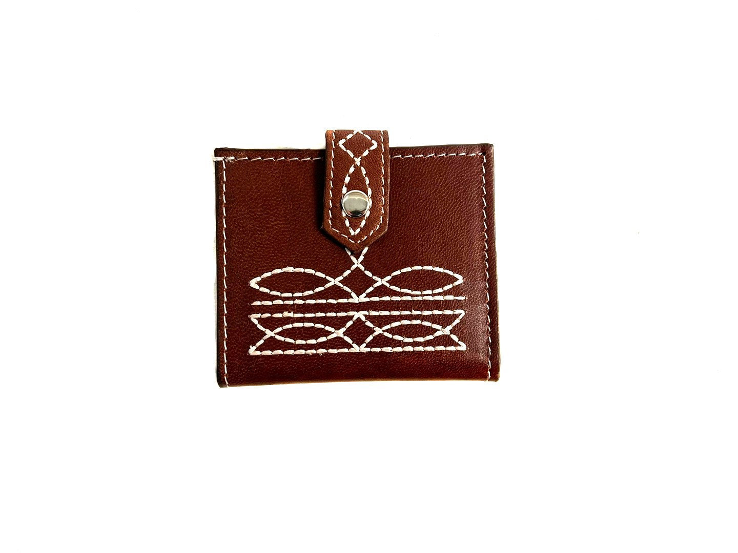 WESTERN GENUINE LEATHER BOOT STITCH BIFOLD WALLET