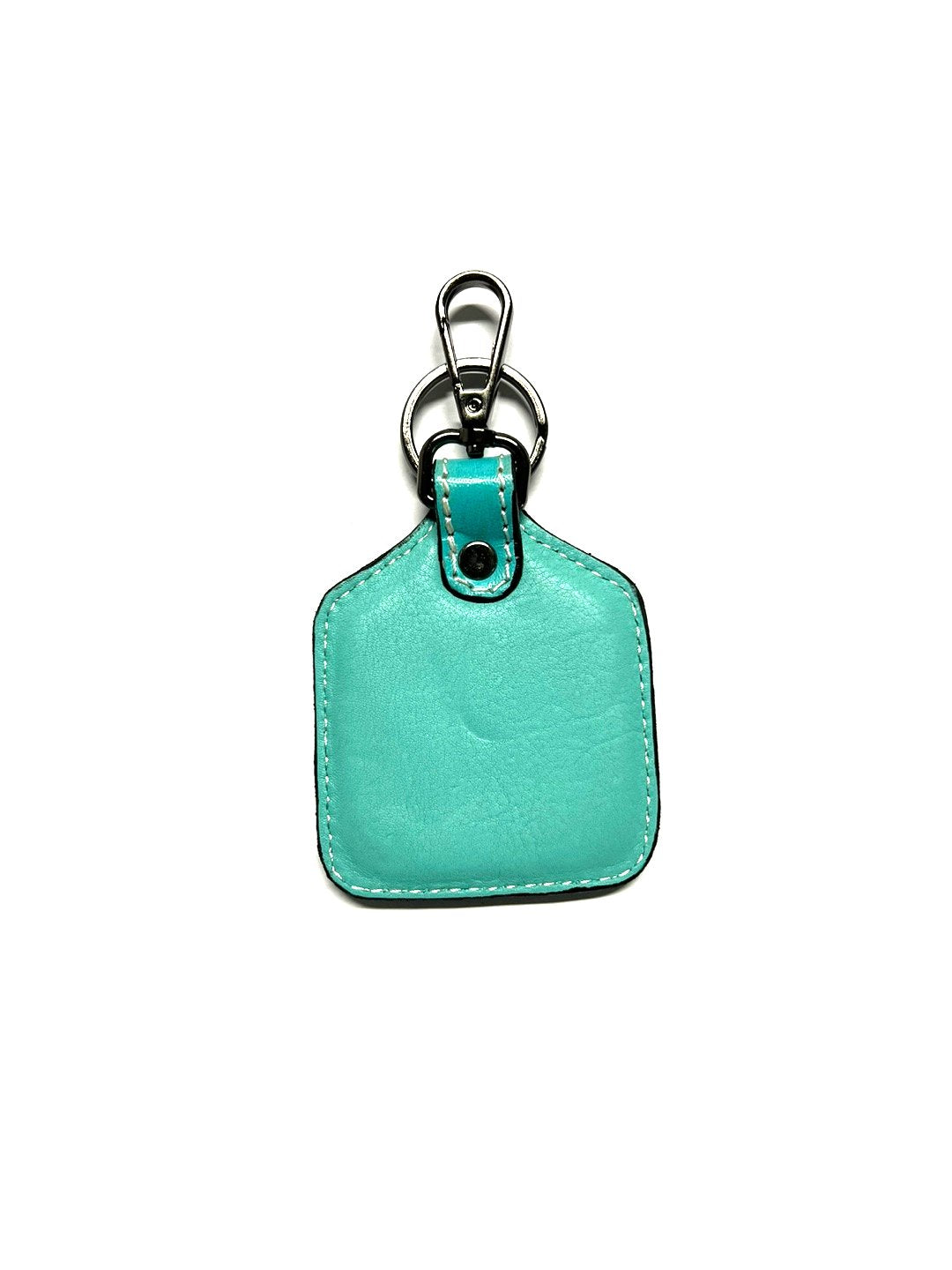 WESTERN PRINT GENUINE LEATHER CATTLE TAG KEYCHAIN