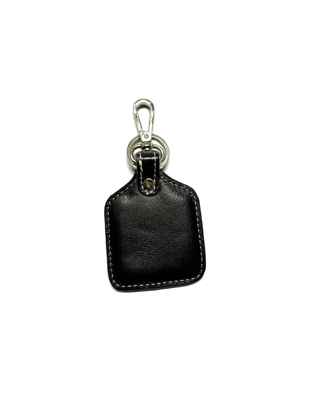 WESTERN PRINT GENUINE LEATHER CATTLE TAG KEYCHAIN