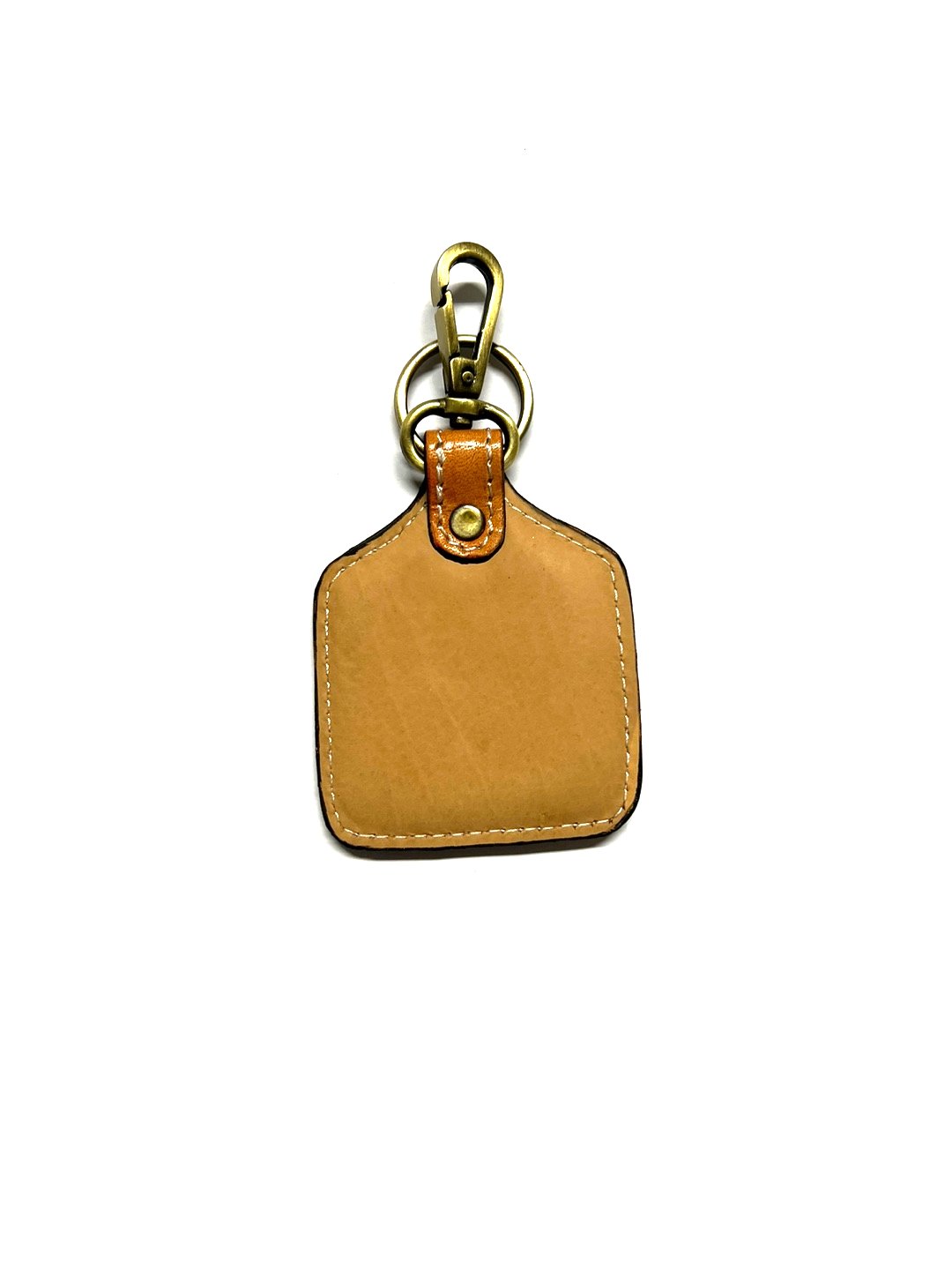 WESTERN PRINT GENUINE LEATHER CATTLE TAG KEYCHAIN