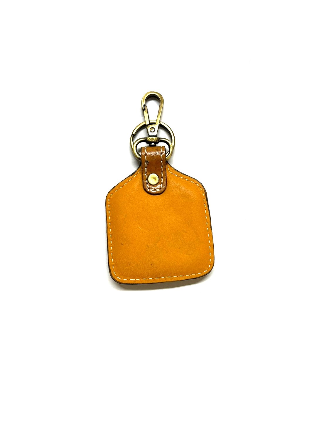 WESTERN PRINT GENUINE LEATHER CATTLE TAG KEYCHAIN