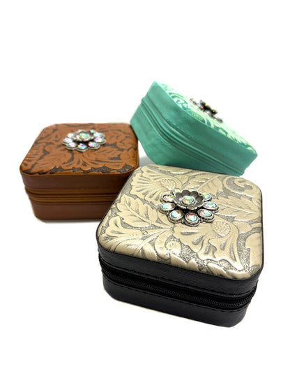 Western Pattern Flower Concho Jewelry Box