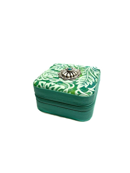 Western Pattern Turquoise Concho Jewelry Box