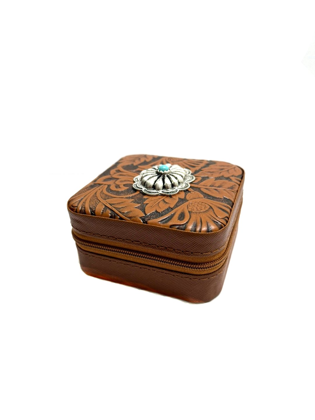 Western Pattern Turquoise Concho Jewelry Box