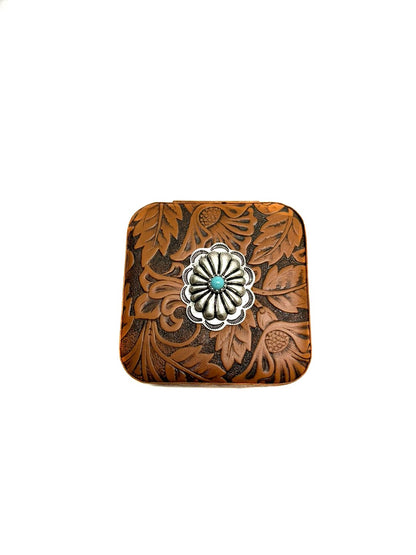 Western Pattern Turquoise Concho Jewelry Box