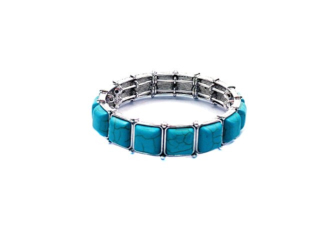 Western Turquoise Stone Stretch Bracelet