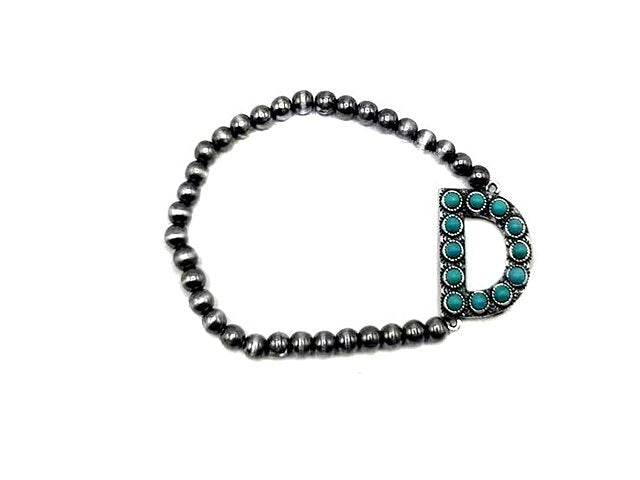 Turquoise Monogram Navajo Pearl Bracelet