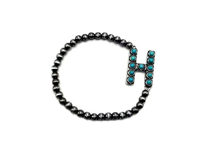 Turquoise Monogram Navajo Pearl Bracelet