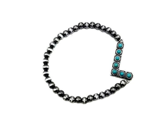 Turquoise Monogram Navajo Pearl Bracelet