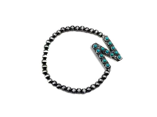 Turquoise Monogram Navajo Pearl Bracelet