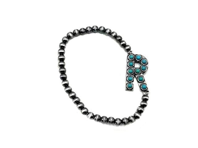 Turquoise Monogram Navajo Pearl Bracelet