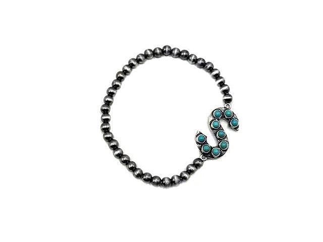 Turquoise Monogram Navajo Pearl Bracelet