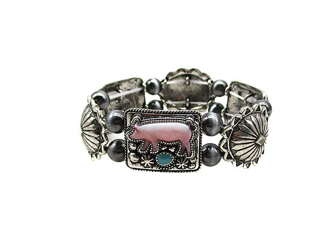 Western Pig Stretch Bracelet