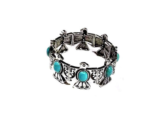 Western Thunderbird Turquoise Stretch Bracelet