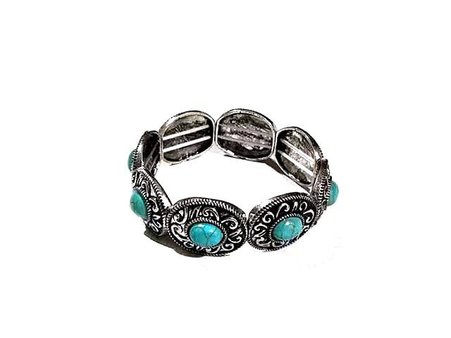 Western Oval Concho Stretch Bracelet