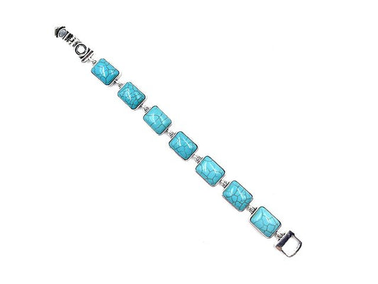 Western Turquoise Rectangle Magnetic Bracelet