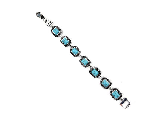 Western Turquoise Rectangle Magnetic Bracelet