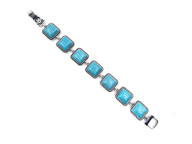 Western Turquoise Rectangle Magnetic Bracelet