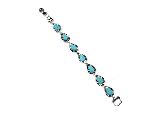 Western Turquoise Teardrop Magnetic Bracelet