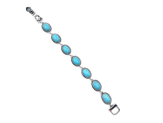 Western Turquoise Oval Magnetic Bracelet