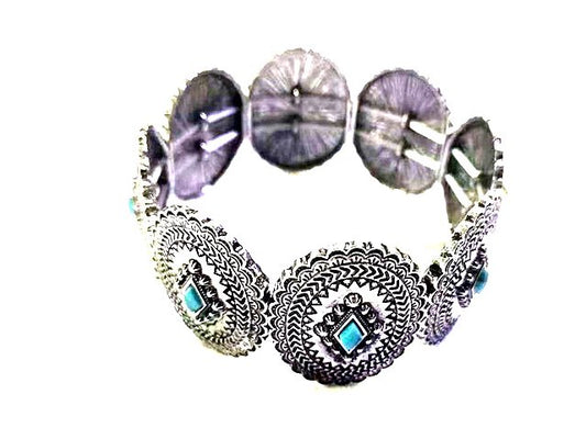 Western Oval Concho Stretch Bracelet