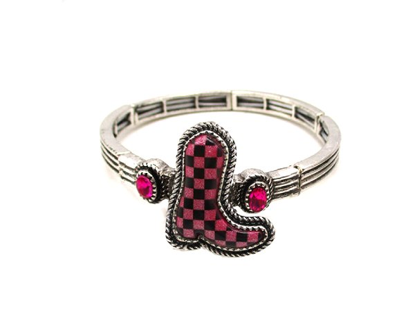 WESTERN CHECKER BOOTS STRETCH BRACELET