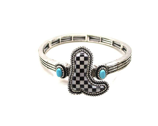 WESTERN CHECKER BOOTS STRETCH BRACELET