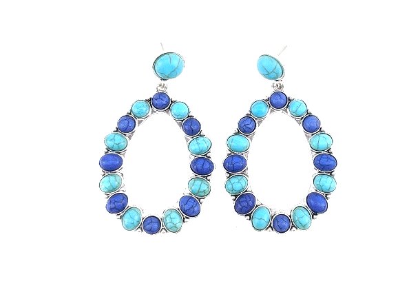 Western Turquoise Teardrop Earrings