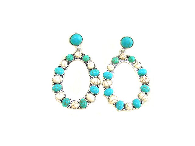 Western Turquoise Teardrop Earrings