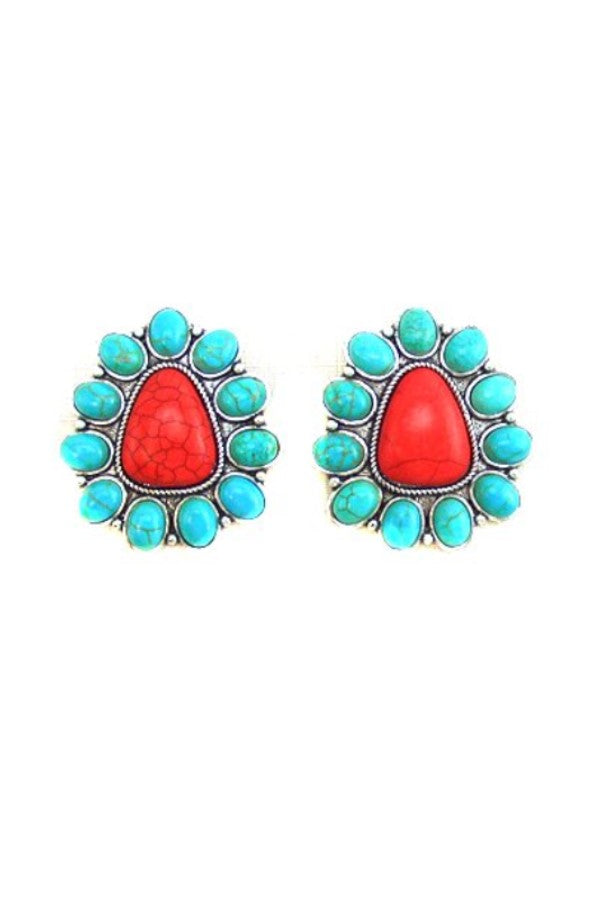 WESTERN CONCHO POST EARRINGS