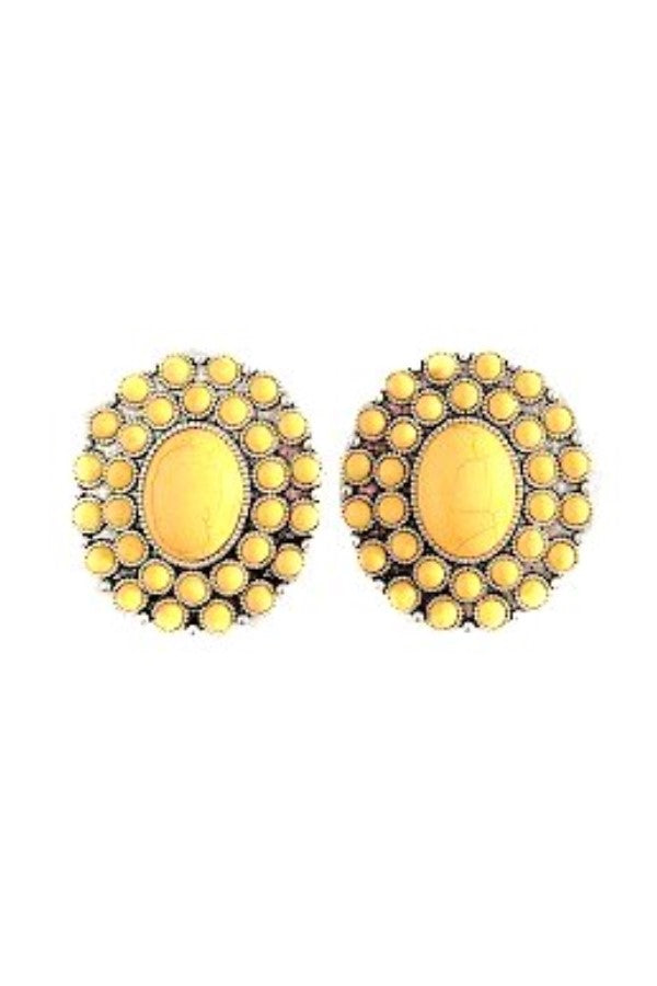 WESTERN CONCHO DESIGN POST EARRINGS