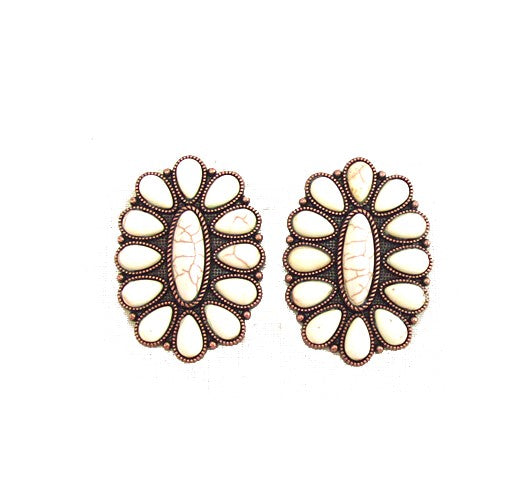 WESTERN CONCHO DESIGN POST EARRINGS