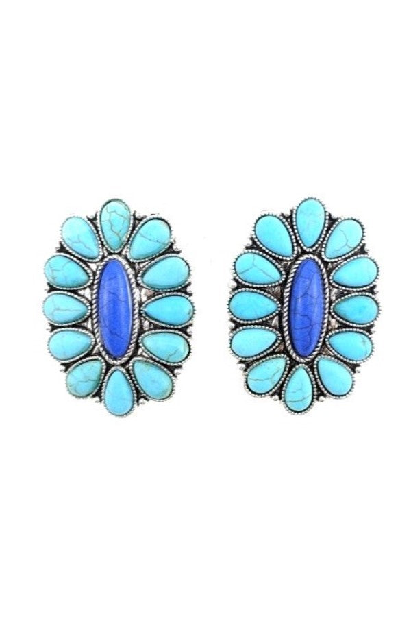 WESTERN CONCHO DESIGN POST EARRINGS