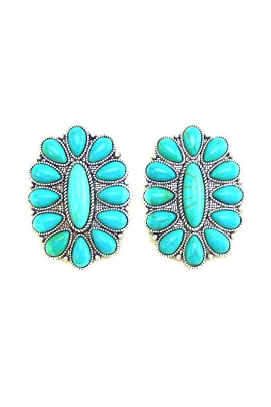 WESTERN CONCHO DESIGN POST EARRINGS