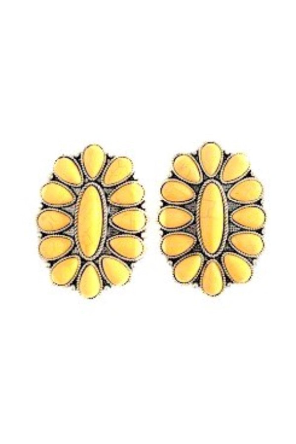 WESTERN CONCHO DESIGN POST EARRINGS