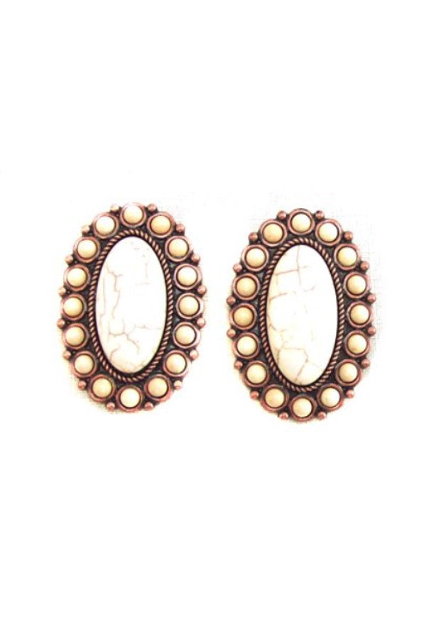 WESTERN CONCHO DESIGN POST EARRINGS