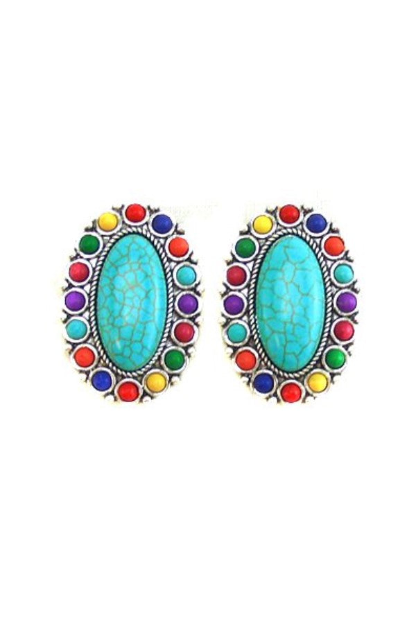 WESTERN CONCHO DESIGN POST EARRINGS