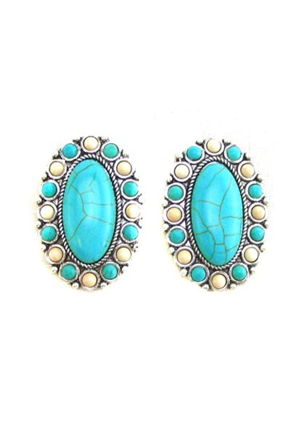 WESTERN CONCHO DESIGN POST EARRINGS