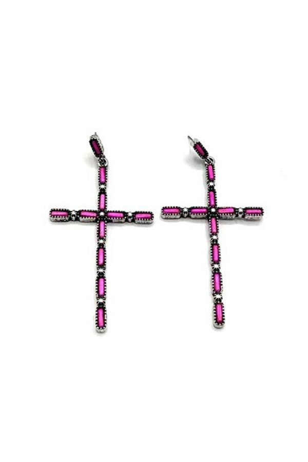 WESTERN CROSS DESIGN POST EARRINGS