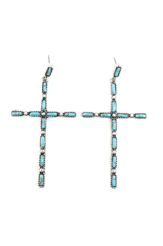 WESTERN CROSS DESIGN POST EARRINGS