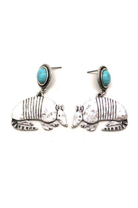 WESTERN DESIGN TURQUOISE DANGLE EARRINGS