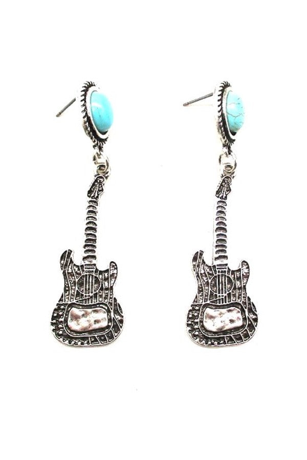 WESTERN DESIGN TURQUOISE DANGLE EARRINGS