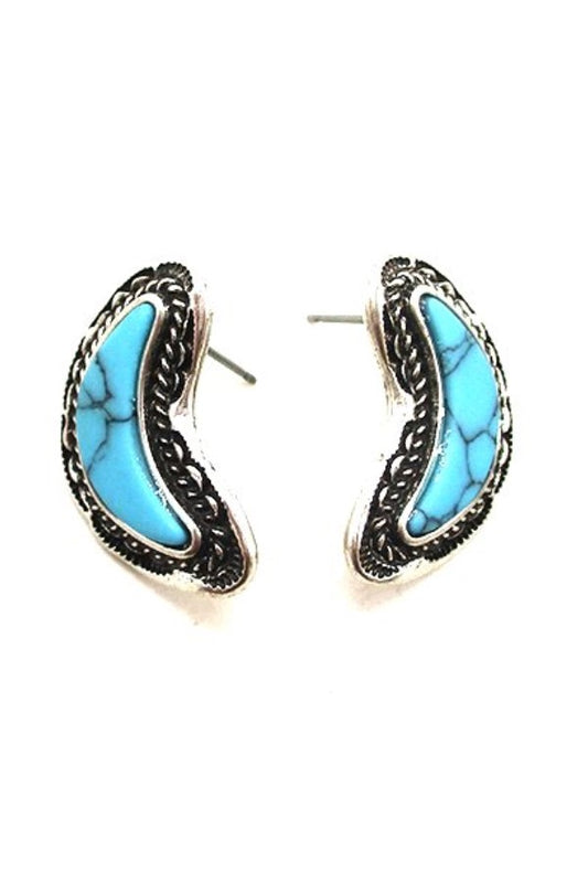 WESTERN DESIGN TURQUOISE POST EARRINGS