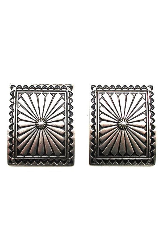 WESTERN CONCHO DESIGN POST EARRINGS