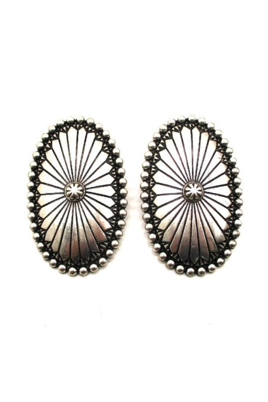 WESTERN CONCHO DESIGN POST EARRINGS