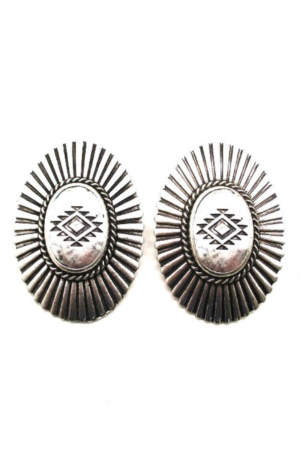 WESTERN CONCHO DESIGN POST EARRINGS