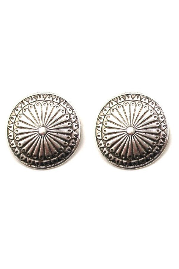 WESTERN ROUND CONCHO EARRINGS